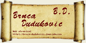 Brnča Duduković vizit kartica